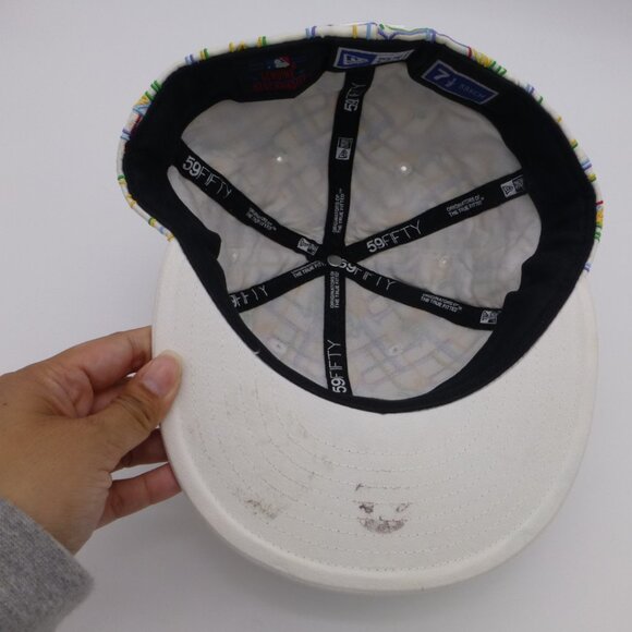 New York Yankees New Era 7 1/2 Fitted Colorful Hat (has sticker residue) - Picture 7 of 13
